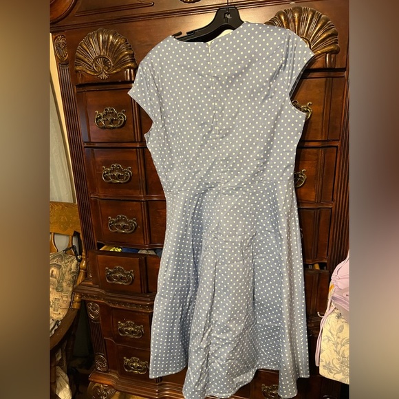 cute blue dress with white polka dots - Picture 2 of 3
